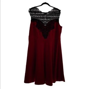 City Chic Red and Black Fit & Flare dress